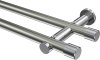 10193112-XX3912 Gardinenstange Metall 20 mm Ø 2-läufig PLATON - Santo Edelstahl-Optik / Chrom (ohne Ringe)