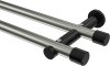 10193112-XX3929 Gardinenstange Metall 20 mm Ø 2-läufig PLATON - Santo Edelstahl-Optik / Schwarz (ohne Ringe)