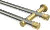 10193112-XX3938 Gardinenstange Edelstahl-Optik / Messing-Optik 20 mm Ø 2-läufig PLATON - Santo (ohne Ringe)