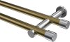 10193112-XX9512 Gardinenstange Metall 20 mm Ø 2-läufig PLATON - Santo Messing Antik / Chrom (ohne Ringe)