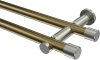 10193112-XX9539 Gardinenstange Metall 20 mm Ø 2-läufig PLATON - Santo Messing Antik / Edelstahl-Optik (ohne Ringe)