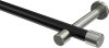 10193125-XX2939 Gardinenstange Metall 20 mm Ø PRESTIGE - Santo Schwarz / Edelstahl-Optik (ohne Ringe)