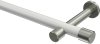 10193125-XX3239 Gardinenstange Metall 20 mm Ø PRESTIGE - Santo Weiß / Edelstahl-Optik (ohne Ringe)