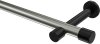 10193125-103929 Gardinenstange Metall 20 mm Ø PRESTIGE - Santo Edelstahl-Optik / Schwarz (ohne Ringe)
