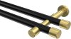 10193126-XX2938 Gardinenstange Metall 20 mm Ø 2-läufig PRESTIGE - Santo Schwarz / Messing-Optik (ohne Ringe)