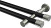 10193126-XX2939 Gardinenstange Metall 20 mm Ø 2-läufig PRESTIGE - Santo Schwarz / Edelstahl-Optik (ohne Ringe)