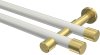 10193126-XX3238 Gardinenstange Metall 20 mm Ø 2-läufig PRESTIGE - Santo Weiß / Messing-Optik (ohne Ringe)