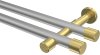 10193126-XX3338 Gardinenstange Metall 20 mm Ø 2-läufig PRESTIGE - Santo Silbergrau / Messing-Optik (ohne Ringe)