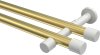 10193126-XX3832 Gardinenstange Metall 20 mm Ø 2-läufig PRESTIGE - Santo Messing-Optik / Weiß (ohne Ringe)