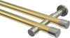 10193126-XX3839 Gardinenstange Messing-Optik / Edelstahl-Optik 20 mm Ø 2-läufig PRESTIGE - Santo (ohne Ringe)