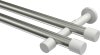 10193126-XX3932 Gardinenstange Metall 20 mm Ø 2-läufig PRESTIGE - Santo Edelstahl-Optik / Weiß (ohne Ringe)
