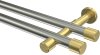 10193126-XX3938 Gardinenstange Edelstahl-Optik / Messing-Optik 20 mm Ø 2-läufig PRESTIGE - Santo (ohne Ringe)