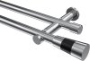 10193312-XX121229 Gardinenstange Metall 20 mm Ø 2-läufig PLATON - Tanara Chrom (ohne Ringe)