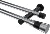 10193312-101229 Gardinenstange Metall 20 mm Ø 2-läufig PLATON - Tanara Chrom / Schwarz (ohne Ringe)