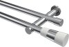 10193312-XX123212 Gardinenstange Metall 20 mm Ø 2-läufig PLATON - Tanara Chrom (ohne Ringe)