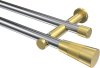 10193312-XX1238 Gardinenstange Metall 20 mm Ø 2-läufig PLATON - Tanara Chrom / Messing-Optik (ohne Ringe)