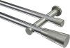 10193312-XX1239 Gardinenstange Metall 20 mm Ø 2-läufig PLATON - Tanara Chrom / Edelstahl-Optik (ohne Ringe)