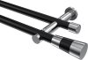 10193312-XX2912 Gardinenstange Metall 20 mm Ø 2-läufig PLATON - Tanara Schwarz / Chrom (ohne Ringe)