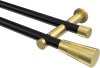 10193312-XX2938 Gardinenstange Metall 20 mm Ø 2-läufig PLATON - Tanara Schwarz / Messing-Optik (ohne Ringe)