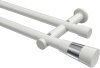 10193312-XX32 Gardinenstange Metall 20 mm Ø 2-läufig PLATON - Tanara Weiß (ohne Ringe)