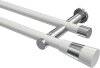 10193312-XX3212 Gardinenstange Metall 20 mm Ø 2-läufig PLATON - Tanara Weiß / Chrom (ohne Ringe)