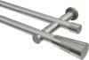 10193312-XX3339 Gardinenstange Metall 20 mm Ø 2-läufig PLATON - Tanara Silbergrau / Edelstahl-Optik (ohne Ringe)