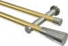 10193312-XX3839 Gardinenstange Messing-Optik / Edelstahl-Optik 20 mm Ø 2-läufig PLATON - Tanara (ohne Ringe)