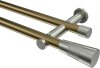 10193312-XX9539 Gardinenstange Metall 20 mm Ø 2-läufig PLATON - Tanara Messing Antik / Edelstahl-Optik (ohne Ringe)