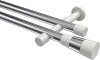 10193326-XX1232 Gardinenstange Metall 20 mm Ø 2-läufig PRESTIGE - Tanara Chrom / Weiß (ohne Ringe)