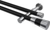10193326-102912 Gardinenstange Metall 20 mm Ø 2-läufig PRESTIGE - Tanara Schwarz / Chrom (ohne Ringe)