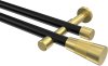 10193326-XX2938 Gardinenstange Metall 20 mm Ø 2-läufig PRESTIGE - Tanara Schwarz / Messing-Optik (ohne Ringe)