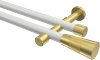 10193326-XX3238 Gardinenstange Metall 20 mm Ø 2-läufig PRESTIGE - Tanara Weiß / Messing-Optik (ohne Ringe)