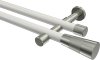 10193326-XX3239 Gardinenstange Metall 20 mm Ø 2-läufig PRESTIGE - Tanara Weiß / Edelstahl-Optik (ohne Ringe)