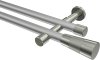10193326-XX3339 Gardinenstange Metall 20 mm Ø 2-läufig PRESTIGE - Tanara Silbergrau / Edelstahl-Optik (ohne Ringe)