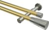 10193326-XX3839 Gardinenstange Messing-Optik / Edelstahl-Optik 20 mm Ø 2-läufig PRESTIGE - Tanara (ohne Ringe)