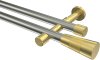10193326-XX3938 Gardinenstange Edelstahl-Optik / Messing-Optik 20 mm Ø 2-läufig PRESTIGE - Tanara (ohne Ringe)