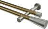10193326-XX9539 Gardinenstange Metall 20 mm Ø 2-läufig PRESTIGE - Tanara Messing Antik / Edelstahl-Optik (ohne Ringe)