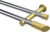 10193412-XX1238 Gardinenstange Metall 20 mm Ø 2-läufig PLATON - Verano Chrom / Messing-Optik (ohne Ringe)