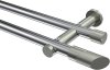 10193412-XX1239 Gardinenstange Metall 20 mm Ø 2-läufig PLATON - Verano Chrom / Edelstahl-Optik (ohne Ringe)
