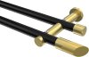 10193412-XX2938 Gardinenstange Metall 20 mm Ø 2-läufig PLATON - Verano Schwarz / Messing-Optik (ohne Ringe)