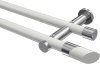 10193412-103212 Gardinenstange Metall 20 mm Ø 2-läufig PLATON - Verano Weiß / Chrom (ohne Ringe)