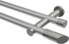 10193412-XX3339 Gardinenstange Metall 20 mm Ø 2-läufig PLATON - Verano Silbergrau / Edelstahl-Optik (ohne Ringe)