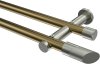 10193412-XX9539 Gardinenstange Metall 20 mm Ø 2-läufig PLATON - Verano Messing Antik / Edelstahl-Optik (ohne Ringe)