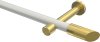 10193425-XX3238 Gardinenstange Metall 20 mm Ø PRESTIGE - Verano Weiß / Messing-Optik (ohne Ringe)