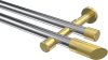 10193426-XX1238 Gardinenstange Metall 20 mm Ø 2-läufig PRESTIGE - Verano Chrom / Messing-Optik (ohne Ringe)