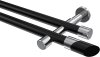 10193426-XX2912 Gardinenstange Metall 20 mm Ø 2-läufig PRESTIGE - Verano Schwarz / Chrom (ohne Ringe)