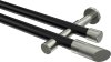 10193426-XX2939 Gardinenstange Metall 20 mm Ø 2-läufig PRESTIGE - Verano Schwarz / Edelstahl-Optik (ohne Ringe)
