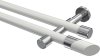 10193426-103212 Gardinenstange Metall 20 mm Ø 2-läufig PRESTIGE - Verano Weiß / Chrom (ohne Ringe)