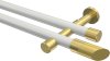 10193426-103238 Gardinenstange Metall 20 mm Ø 2-läufig PRESTIGE - Verano Weiß / Messing-Optik (ohne Ringe)