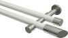 10193426-103239 Gardinenstange Metall 20 mm Ø 2-läufig PRESTIGE - Verano Weiß / Edelstahl-Optik (ohne Ringe)